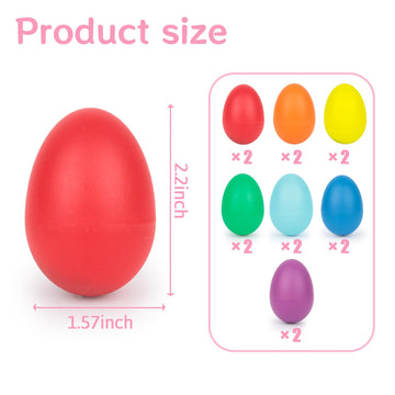 Sallyfashion 14Pcs Plastic Egg Shakers Set, Percussion Instruments Musical Egg Maracas For Kids Music Learning Diy Painting