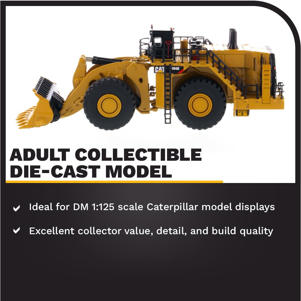 Diecast Masters 1:125 Caterpillar 994K Wheel Loader Truck, Metal Model, Yellow, Elite Series, Model DM85535