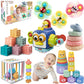 Elleck Baby Toys 6-12 Months, Montessori Toys For Toddlers 1-3 Year Old, Busy Cube Teether Infants Bath Toys 6 In 1 Stacking Blo