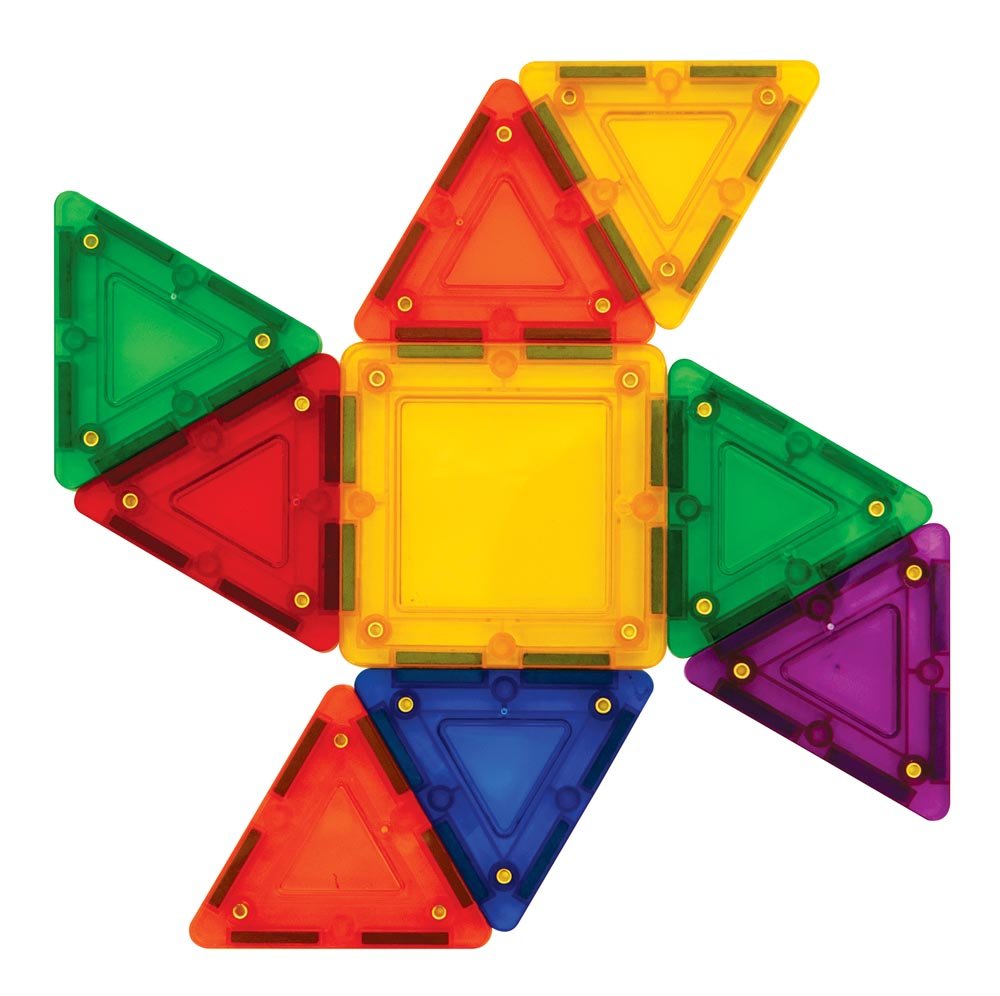 Magformers Tileblox Basic Rainbow 20 Pieces, Rainbow Colors, Magentic Geometric Shapes Building Stem Toy Set Ages 3+