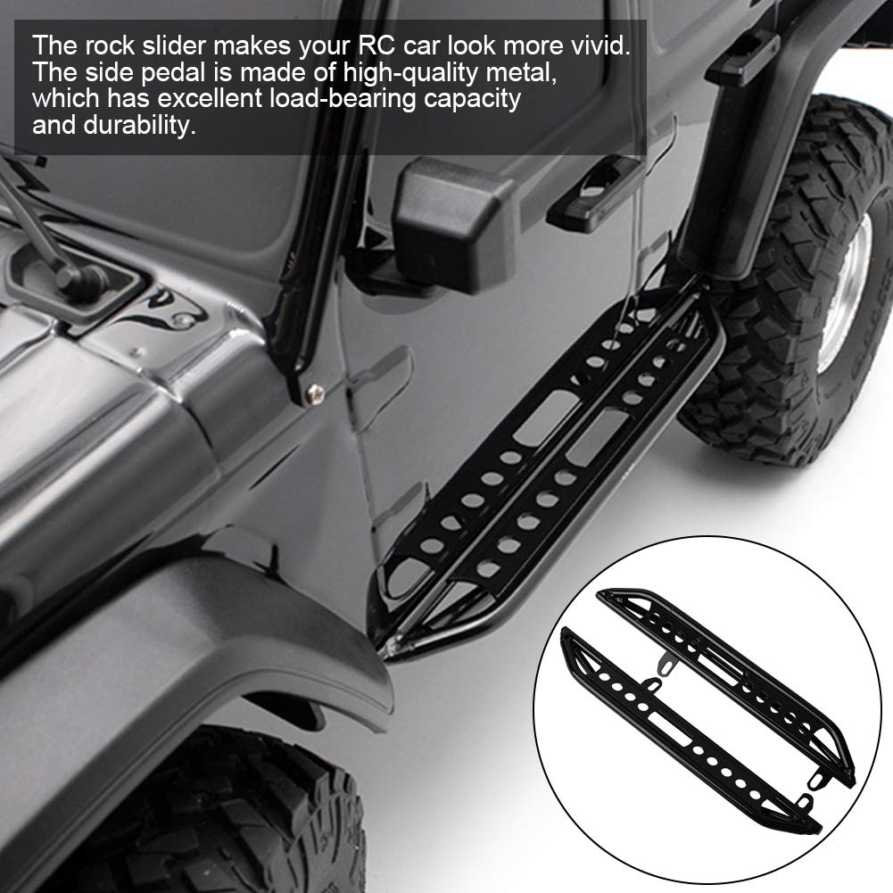 Rc Metal Side Pedal, 2 Pcs Black Metal Side Pedal Plate Available For Scx10 Iii Ax103007 1/10 Rc Car