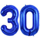 TONIFUL 40 Inch Large Navy Blue Number 30 Balloons Giant Digital 30 Helium Balloons, Foil Mylar Big Number Balloons for 30th Bir