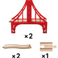 SainSmart Jr. Wooden Train Set Accessories, Double Suspension Bridge Set, Compatible with Brio, Thomas, Melissa and Doug