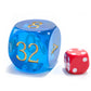 BESCON DICE 30MM Translucent Blue Backgammon Doubling Cube Dice - Large 1 3/16 Number Dice for Enhanced Gameplay