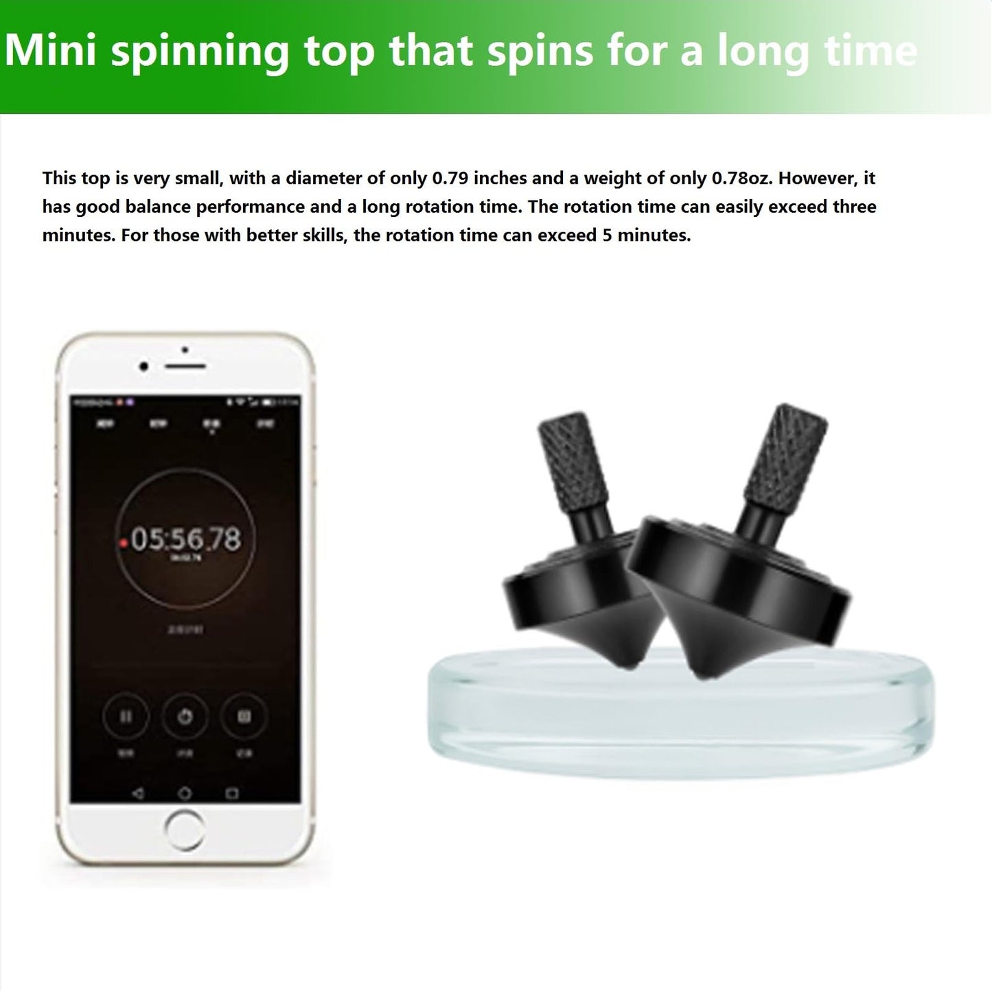 CHEETOP Stainless Steel Spinning Top  Precision Mini Desktop Gyroscope  Kill Time Reduce Stress ADHD Toys  Perfect Balance Gyro (3PCS Black+Silver+Iridescent Style 1)