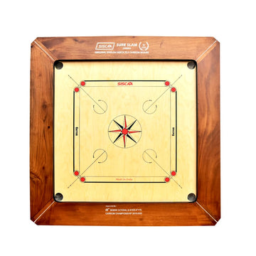 Siscaa Carrom Board Sure Slam Indoor Board Game Approved By Carrom Federation Of India & Maharashtra Carrom Association. (Jumbo,