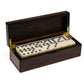 Meiocion Double 6 Dominoes Gift Set 28 Tiles With Spinner In Wooden Box