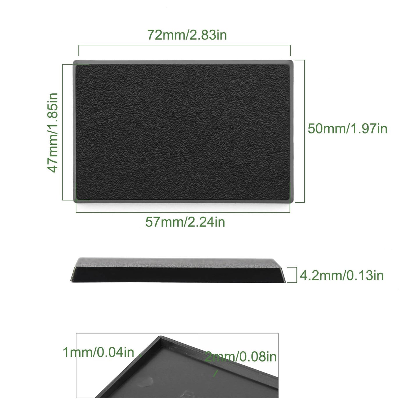 Evemodel Rectangle Model Bases Black Plastic For Wargames Table Top (50 * 75Mm-12Pcs)