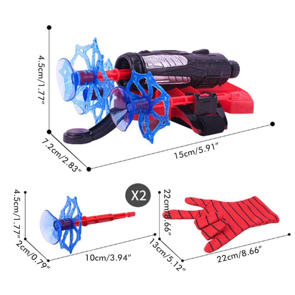 Keivon Spider Gloves Man Web Shooter For Kids, Launcher Spider Kids Plastic Cosplay Glove Hero Movie Launcher Wrist Toy Set Funn