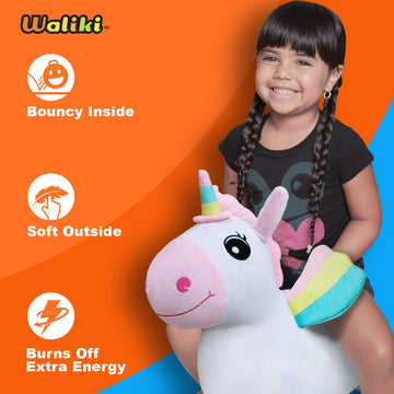 Waliki Bouncy Horse Hopper | Inflatable Hopping Horse For Girls | Jumping Horse (Unicorn) | Birthday Gift For 18 Months 2 3 4 Year Old Kid Toddler