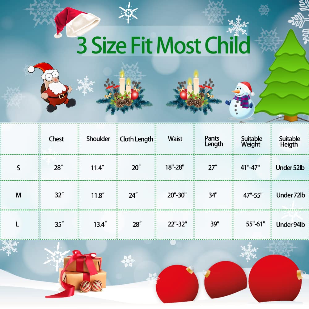 Nsddm Boys Santa Costume Christmas Costumes Santa Claus Cosplay Party Suit For Boy Kids Children 9Pcs (Small), Red