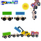 Wooden Trains Cars With Crane Magnetic Train Toys For Wooden Train Tracks Train Sets For Toddlers And Kids Ages 3+ (Crane Train)
