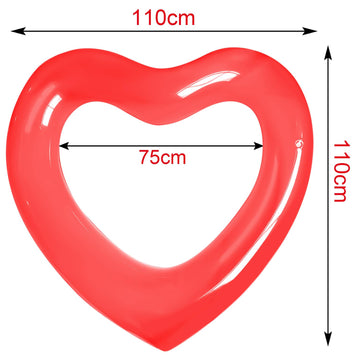 Heart Pool Float  mature-themed Pool Floats  Water Fun Beach Party Toys for Aults Birthday Scene Layout Props. (47 in Transparent red)