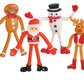 HAPPY DEALS ~ Bendable Santa Reindeer Snowman Gingerbread 12 Pc Christmas Toys
