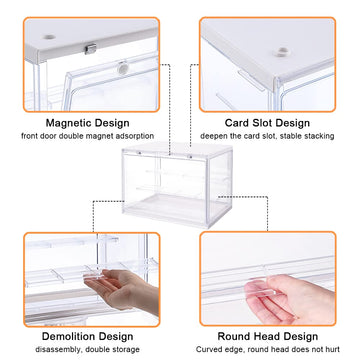Seewavom Acrylic Clear Display Case Dustproof Blind Box Transparent Assemble Storage Showcase Collection Acrylic Cube For Toy Do