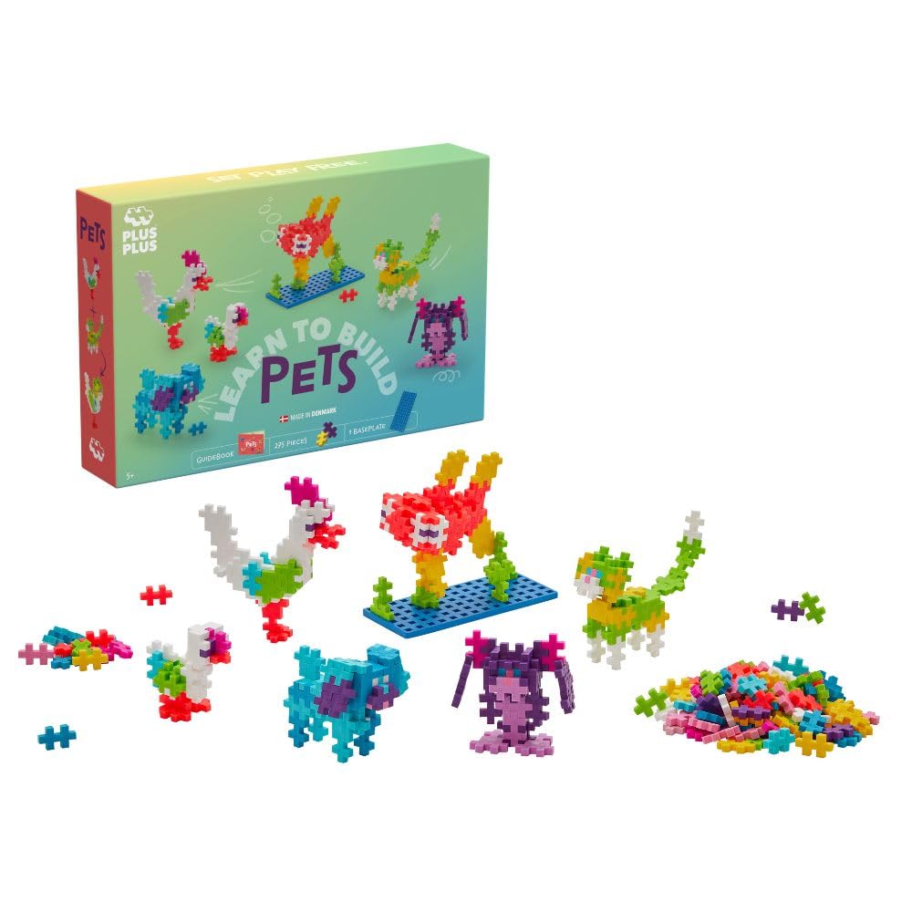 Plus Plus - 275 Multi-Coloured Building Bricks - Animal World - Building Game For Children From 3 Years - Educational Game For G