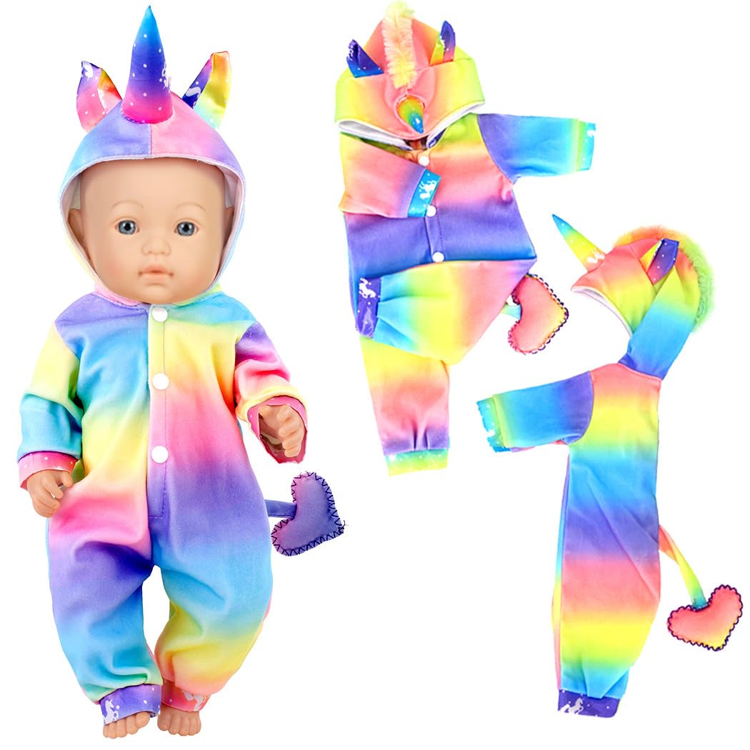 7 Sets Baby Doll Clothes Accessories Play Set Include Rompers Dress Outfits Hat For 14-16 Inch Dolls And 43Cm New Born Baby Dolls (Not Include Doll)