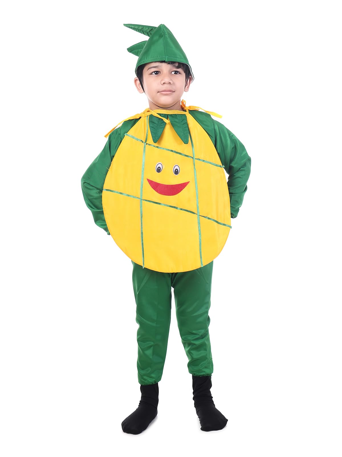 The Dance Bible Pineapple Fancy Dress With Jumpsuit For Kids 2-4 Years | Boys & Girls Fruit Cutout Costume For School Function C