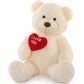 Maogolan Big Teddy Bear Stuffed Animal, Soft And Cuddly Giant White Teddy Bear Plush With I Love You Red Heart,Valentines Gift For Kids,Girlfriend,Boyfriend,Lover,36 Inches