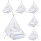 Wesnoy Kids Teepee Tent with Inflatable Airbed, Bed Tray Table, Fitted Sheet and Pillow Insert Toddler Play Tent for Boy Girl In