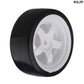 BQLZR 5 Spoke White Wheel Rim & Tyre Tires White+Black for RC 1:10 Drift Car & On Road Car Pack Of 4