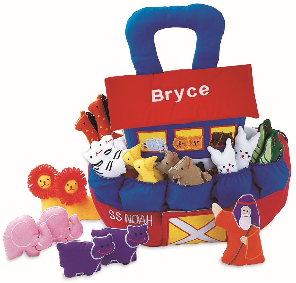 Pockets of Learning Noah's Ark Playset for Toddlers - Personalized Fabric Toy, Multiple Colors, Model 2647E