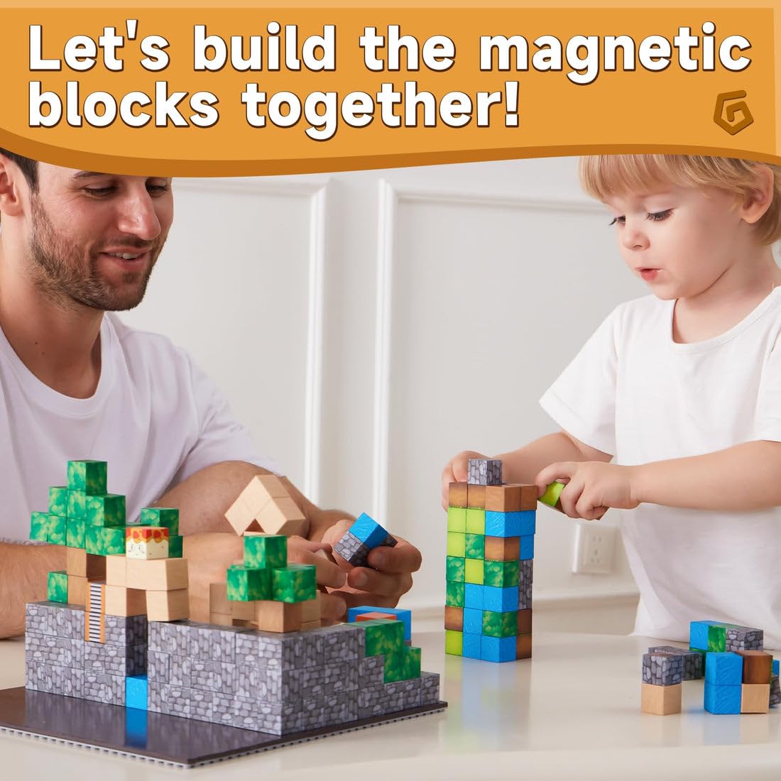 Lvhero Magnetic Blocks- Kids Building Blocks Toddler Toys Stem Sensory Magnet Construction Toys For 3+ Year Old Boys & Girls Christmas Birthday Gift