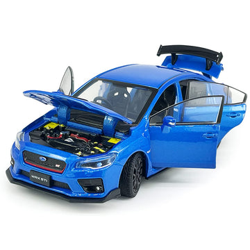 2016 Impreza WRX STI S207 Diecast Model Cars Racing Sports Toy Car 1/32 Scale Metal Childrens Die-cast Vehicles with Light, 4 Do