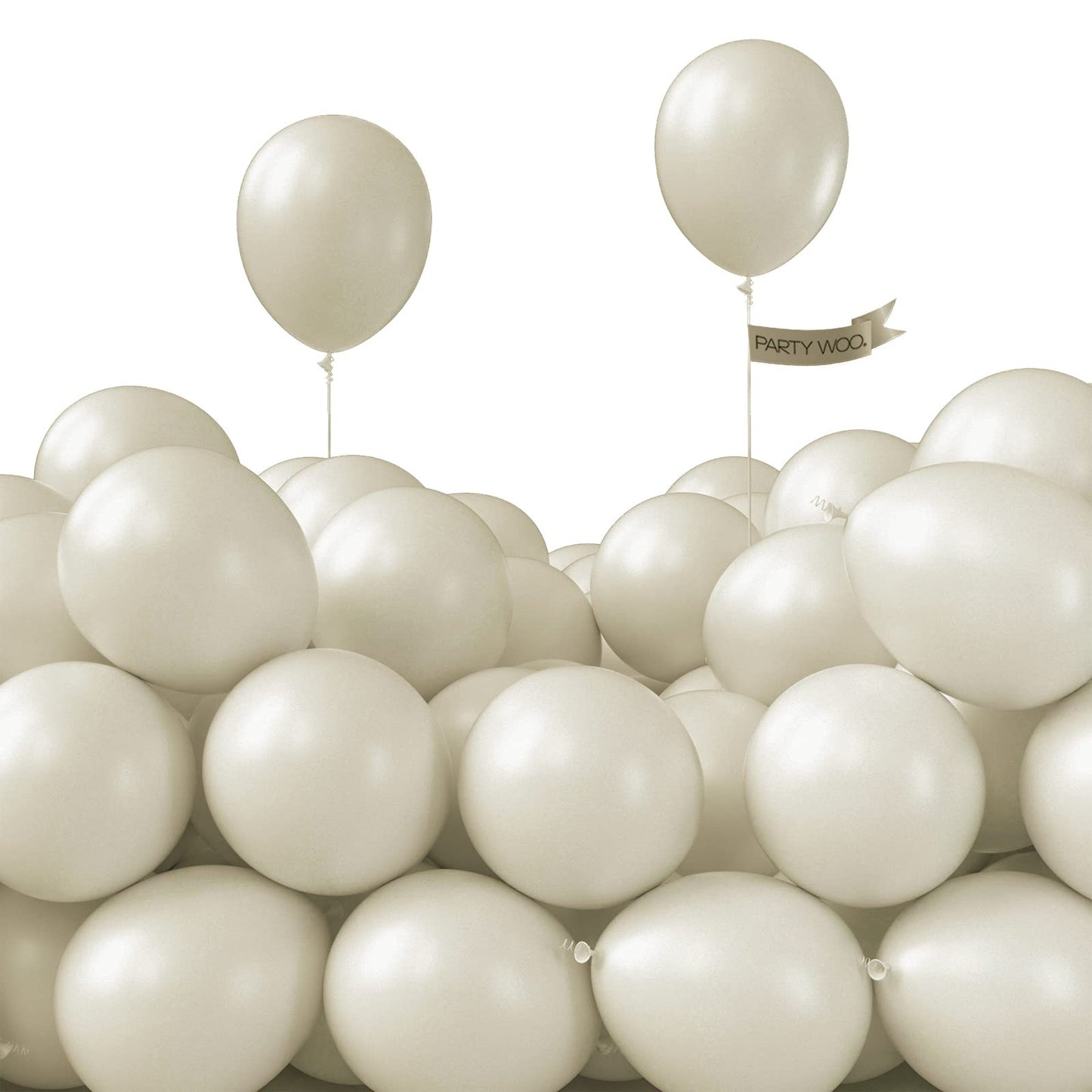 Partywoo White Sand Balloons, 50 Pcs 5 Inch Boho White Balloons, Sand White Balloons For Balloon Garland Balloon Arch As Party Decorations, Birthday Decorations, Baby Shower Decorations, White-F12