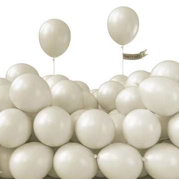 Partywoo White Sand Balloons, 50 Pcs 5 Inch Boho White Balloons, Sand White Balloons For Balloon Garland Balloon Arch As Party Decorations, Birthday Decorations, Baby Shower Decorations, White-F12