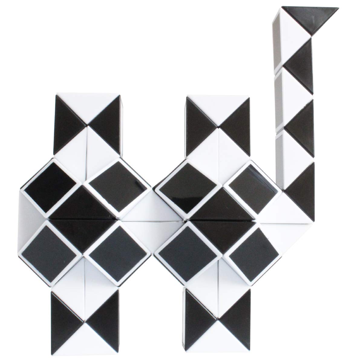Mipartebo Magic Snake Cube Twist Puzzle, Large Size, Black, Model ZCMC2472, Fidget Toy for Kids, Adults & Teens
