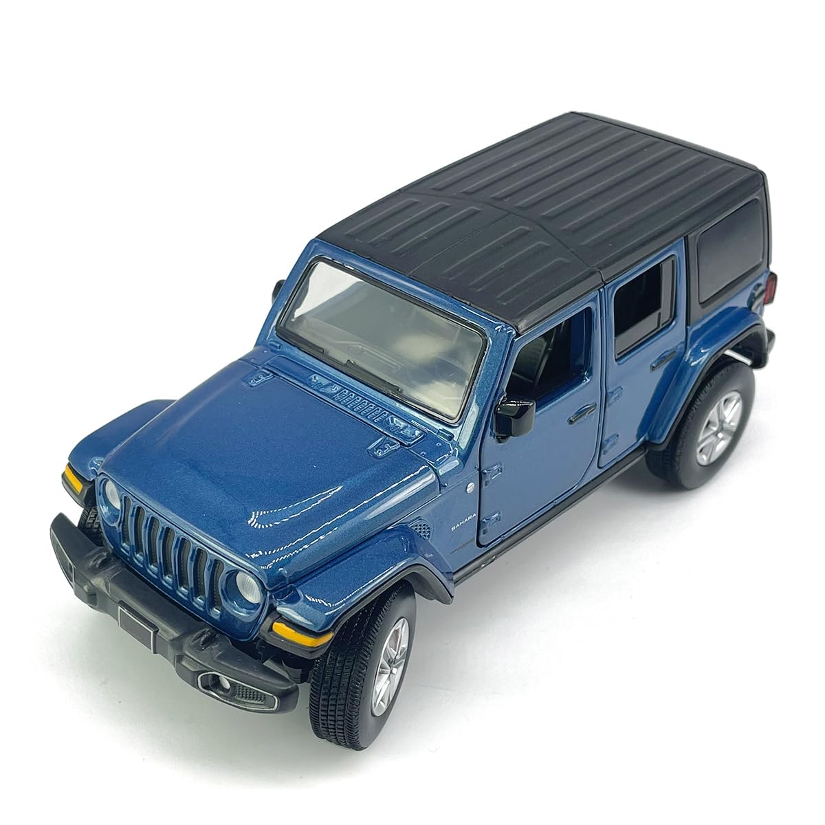 4 Door Wrangler Sahara Hard Top SUV Model Car Diecast Toy Cars 1/32 Scale Metal Vehicle Children's Die-cast Vehicles, Doors Open