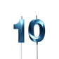 Blue 10th Birthday Candles, Number 10 Cake Topper for Birthday Decorations Party Decoration