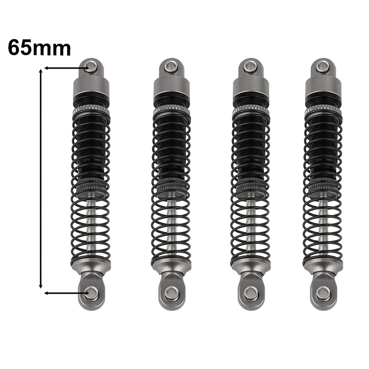 RZXYLRC 4PCS 65mm Aluminum Shocks Absorbers Oil Threaded Damper for 1/18 RC Crawler TRX4M TRX-4M Bronco Defender K10 Upgrade Par