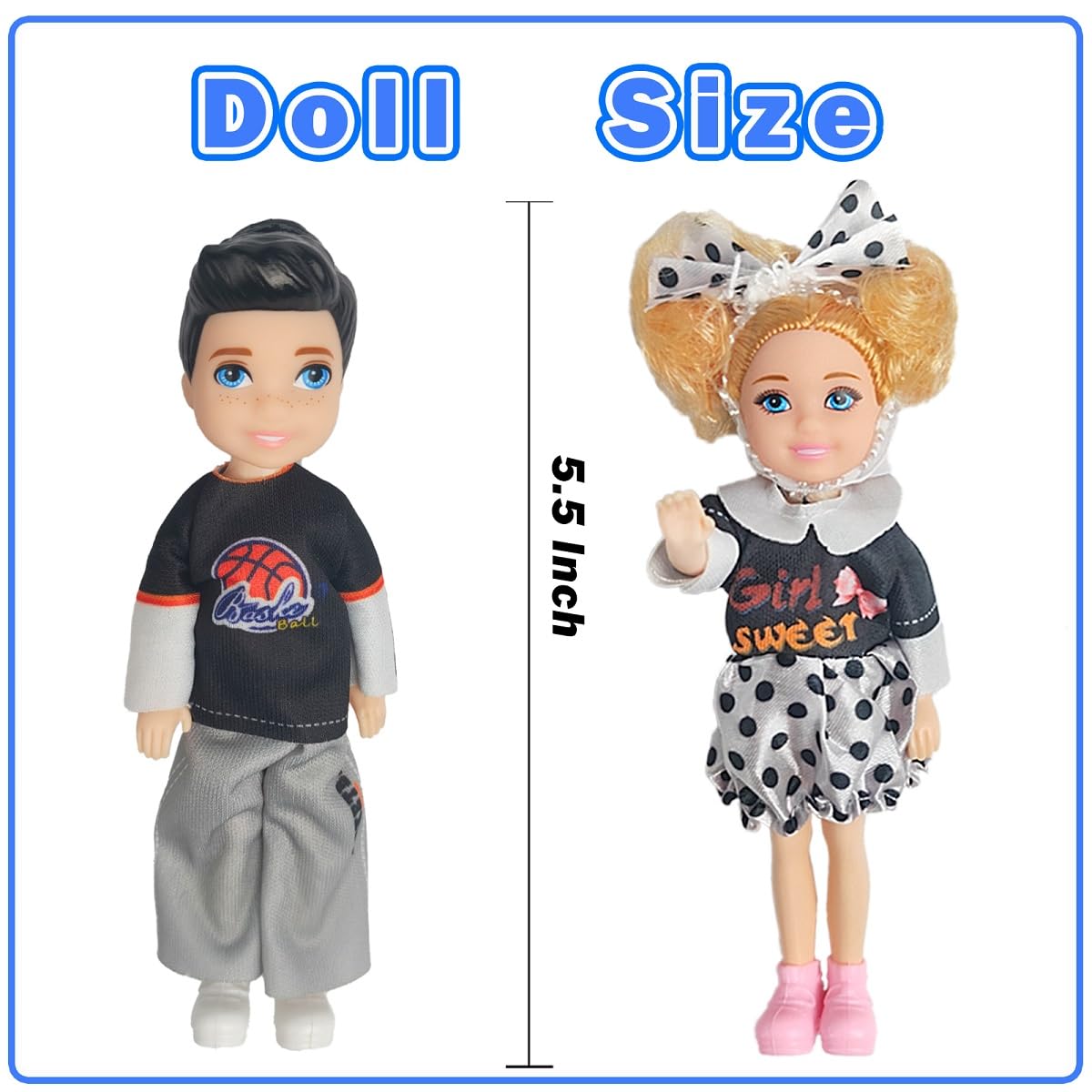 Chioldilly Interactive Family Toy Fun Action Figures Set, Imaginative Educational Family Doll Play, For Kids 3+(Editions D)