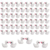 Kuanfine 60 Pcs Tiny Duck Figures Mini Resin Duck Luminous Miniature Ducks Bead For Garden Landscape Aquarium Decoration(White)
