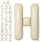 Letter Balloons Beige,40 Inch Letter H Balloons,A-Z Alphabet Name Foil Balloons,Big Single Cream Aluminum H Word Balloons Helium