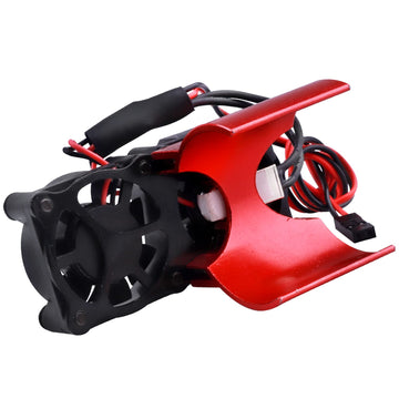 RC Motor Fan Radiator Aluminum Heat Sink Twin Cooling Fans Thermal Sensor for 1/10 RC Car 540/550 Traxxas Axial Redcat HSP HPI W