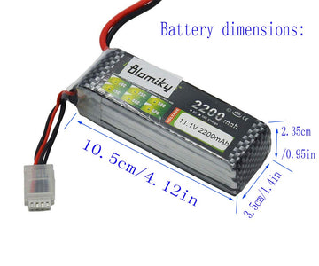 Blomiky 2 Pack XT60 Plug 11.1V 3S 2200mAh Lipo Battery and 1 Charger for RC Evader BX Car RC Truck RC Truggy RC Airplane UAV Dro
