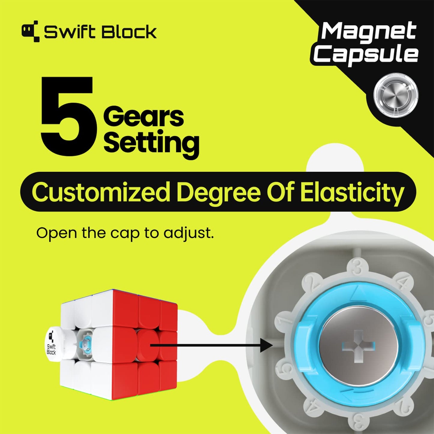 Swift Block 355S Magnetic 3x3 Speed Cube  48 Magnets Classic Magic Cube Original Stickerless Fast Smooth Great Corner-Cutting Solving Puzzle Game Brain Toy for Kids and mature-themed