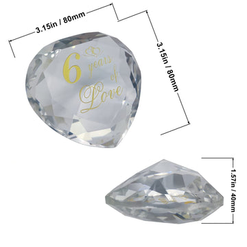 6Th Anniversary Crystal Gifts For Husband Wife Boyfriend Or Girlfriend, Cute 6Th Wedding Anniversary Valentines Day Romantic Gifts For Her Him Funny 6 Year Anniversary Marriage Presents For Couple