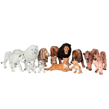Funshowcase African Jungle Animals Toy Lions Figure Realistic Plastic Figurine Playset Lot 13-Piece