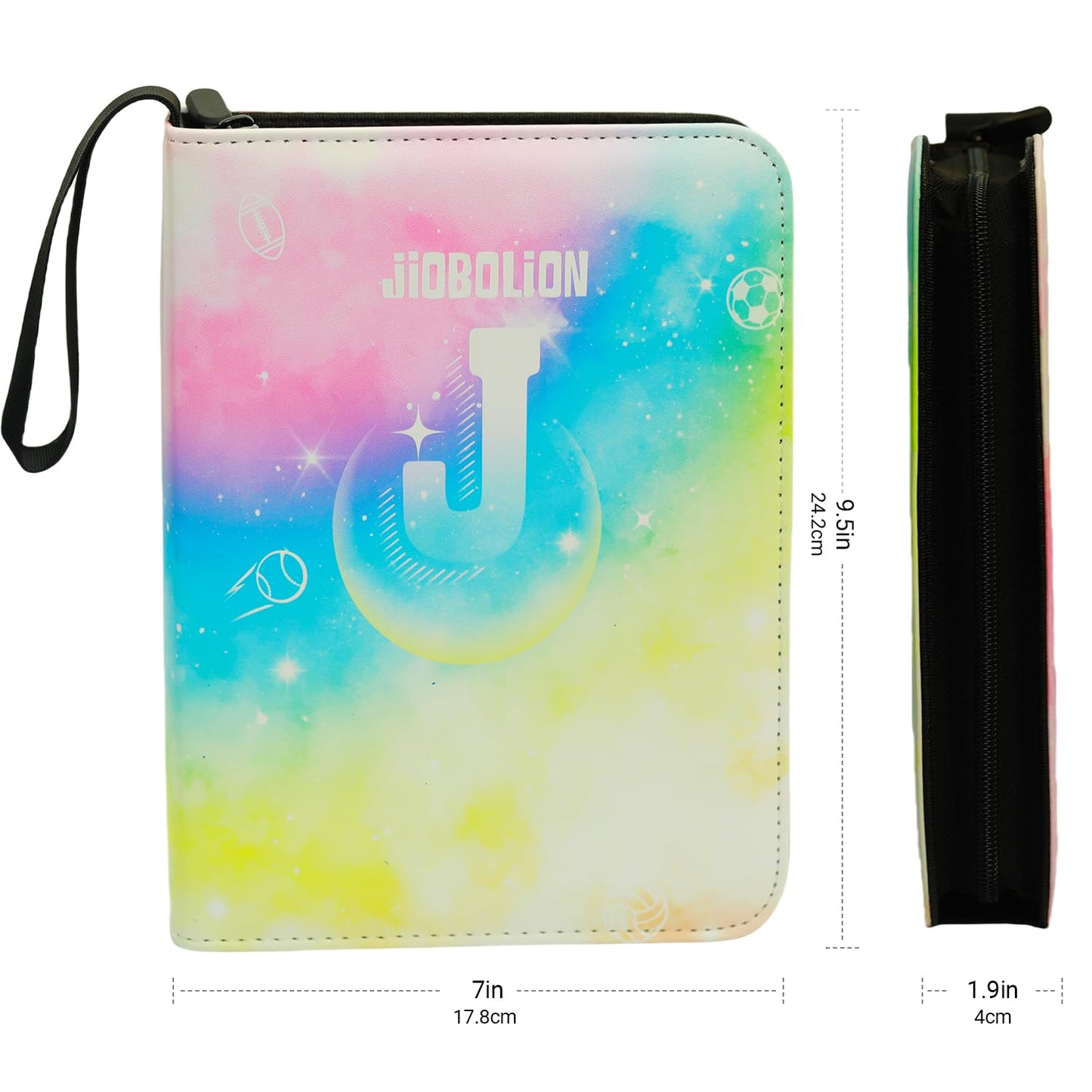 JIOBOLION Waterproof 400-Card Trading Binder | 4-Pocket Zippered Card Organizer with 50 Removable Pages | PU Leather Portfolio for Pok?mon  MTG  Sports Cards | Gift-Ready Collector Album for mature-themeds