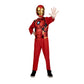 Marvel Iron Man Official Youth Halloween Costume - Premium Quality Fabric Jumpsuit With Printed Design And Plastic Mask (L) Red