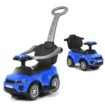Honey Joy Ride On Push Car, Foot To Floor Ride On Sliding Car Push Handle & Detachable Guardrail, Sound & Lights, Under Seat Storage, Push Cars For Toddlers 1-3, Gift For Kids Boys Girls(Blue)