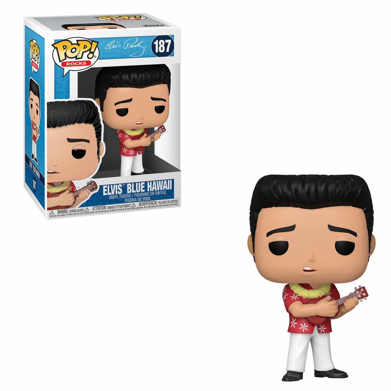 Funko Pop Rocks: Elvis - Blue Hawaii Pop! Vinyl Figure (Bundled With Compatible Pop Box Protector Case), Multicolored, 3.75 Inches