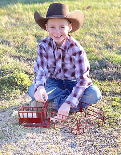 Little Buster Toys Cattle Squeeze Chute - 1/16 Scale Metal Model, Red