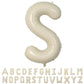 40 Inch Cream Letter Balloons, Large S Letter Balloons Foil Helium Balloons, Mylar Big Single Alphabet S Balloons, Cream Balloon