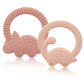 2 Packs Baby Teether Silicone Teething Toys for Babies 0-6 Months with Dinosaur Shape 6 to 12 Months 3-6 Months Infant Newborn for Teething Pacifiers Relief Chew Ideal Baby Shower Gifts for Moms A2
