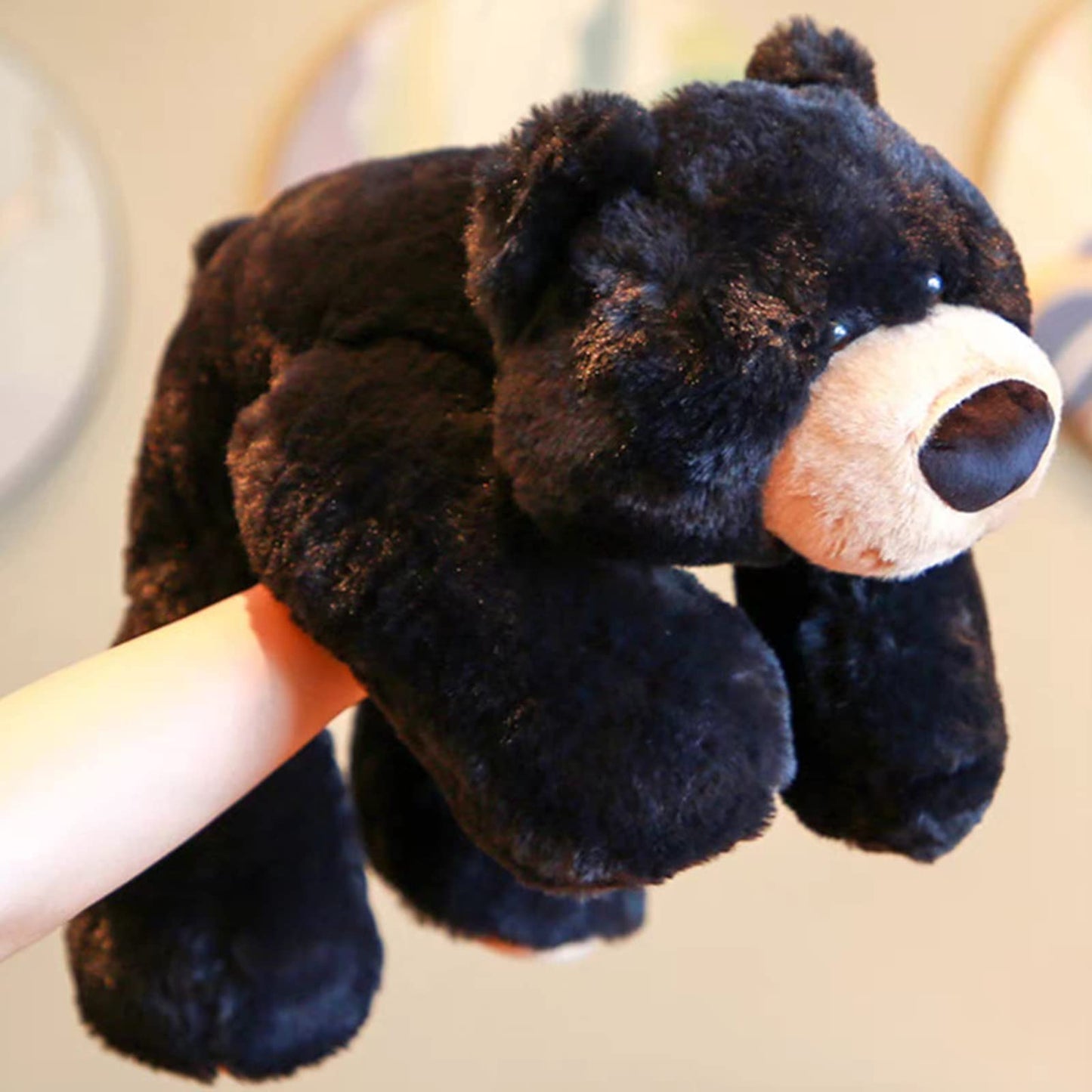 Ronivia Weighted Stuffed Animals, 29.5'' 6.2Lbs Weighted Bear Stuffed Animal Toy Cute Black Bear Plush Pillow Weighted Plush Ani